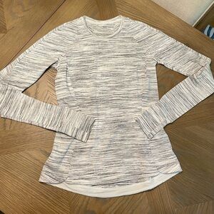 LULULEMON Runderful Long Sleeve Shirt - Space Dye Camo White Silver Spoon
